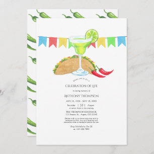Mexican Fiesta Taco Celebration of Life Invitation