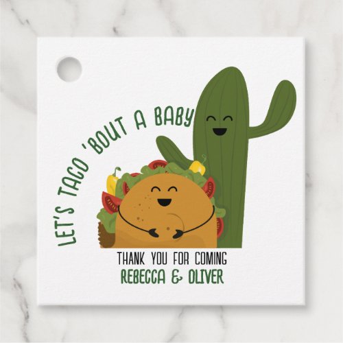 Mexican fiesta taco couples baby shower favor tags