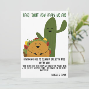 Mexican fiesta taco couples baby shower thank you card