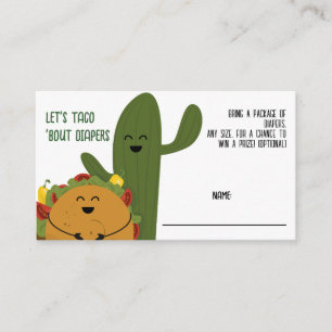 Mexican fiesta taco couples Diaper Raffle Enclosure Card