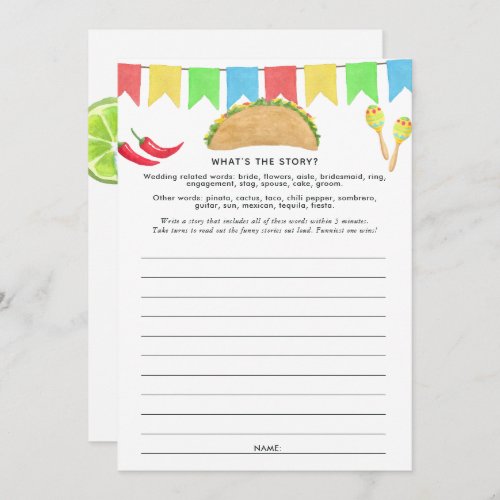 Mexican Fiesta Taco Game Invitation