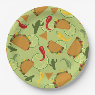 Mexican fiesta taco paper plates