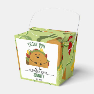 Mexican fiesta taco thank you baby shower favor boxes