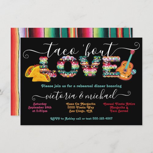 Mexican Fiesta Tacobout Love Rehearsal Dinner Invitation