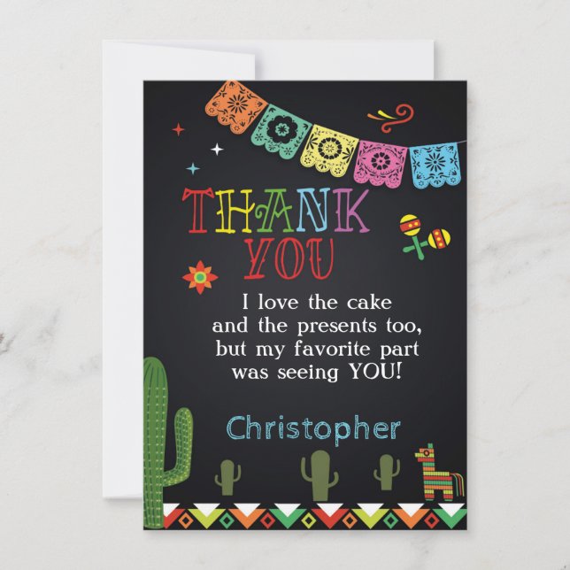 MEXICAN FIESTA THANK YOU CARD (Front)