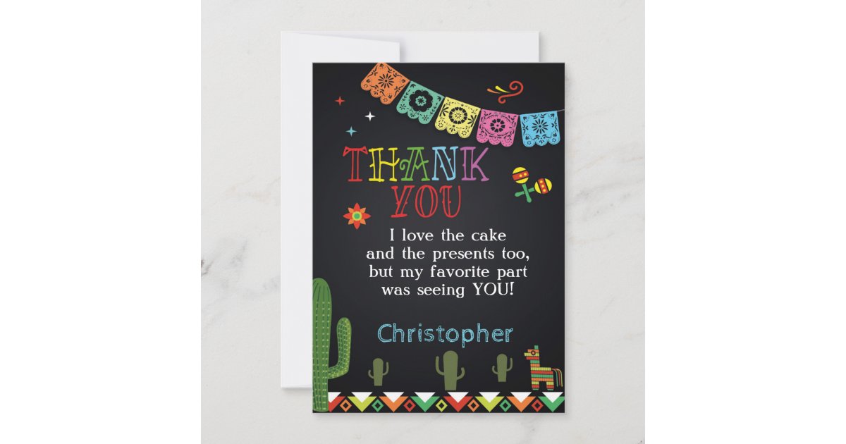 MEXICAN FIESTA THANK YOU CARD | Zazzle