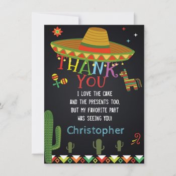Mexican Fiesta Thank You Card by NellysPrint at Zazzle