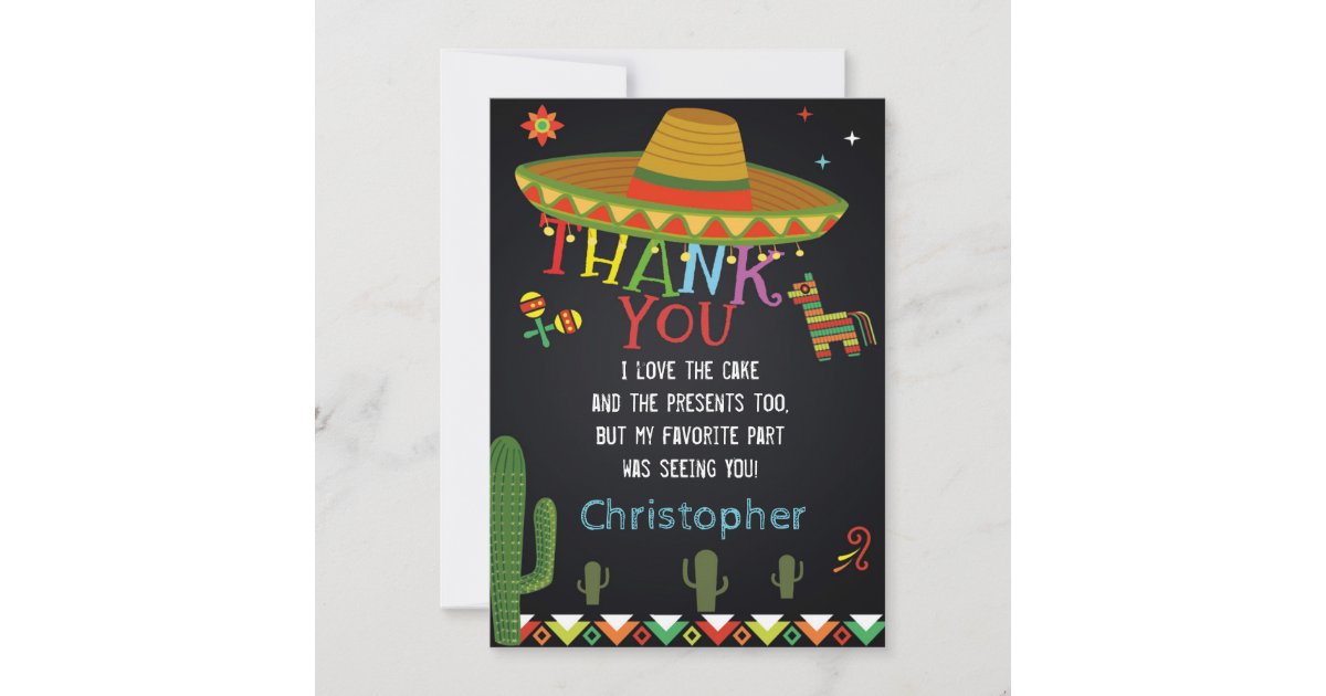 MEXICAN FIESTA THANK YOU CARD | Zazzle.com