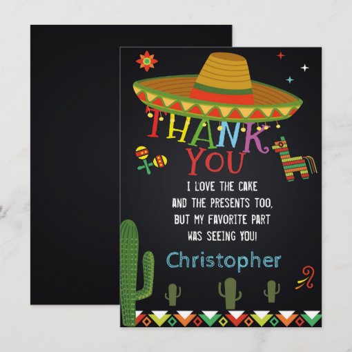 MEXICAN FIESTA THANK YOU CARD | Zazzle