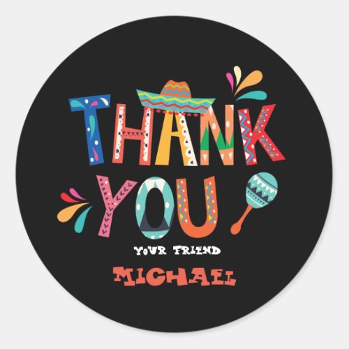 Mexican FIesta Thank you stickers