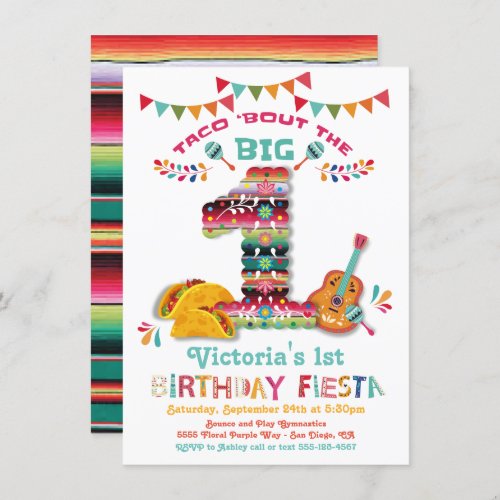 Mexican Fiesta the Big One 1st Birthday Invitation