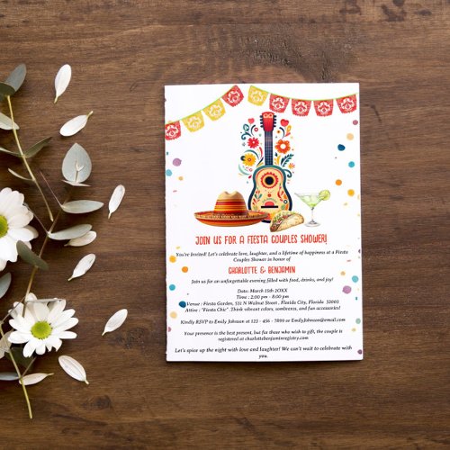 Mexican  Fiesta Theme Couples Shower Invitation