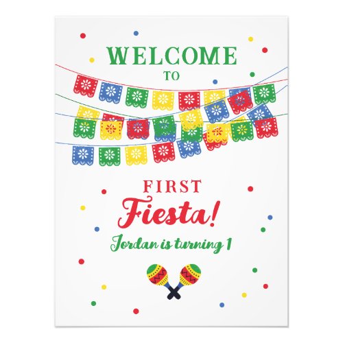 Mexican Fiesta Theme First Birthday Invitation Photo Print