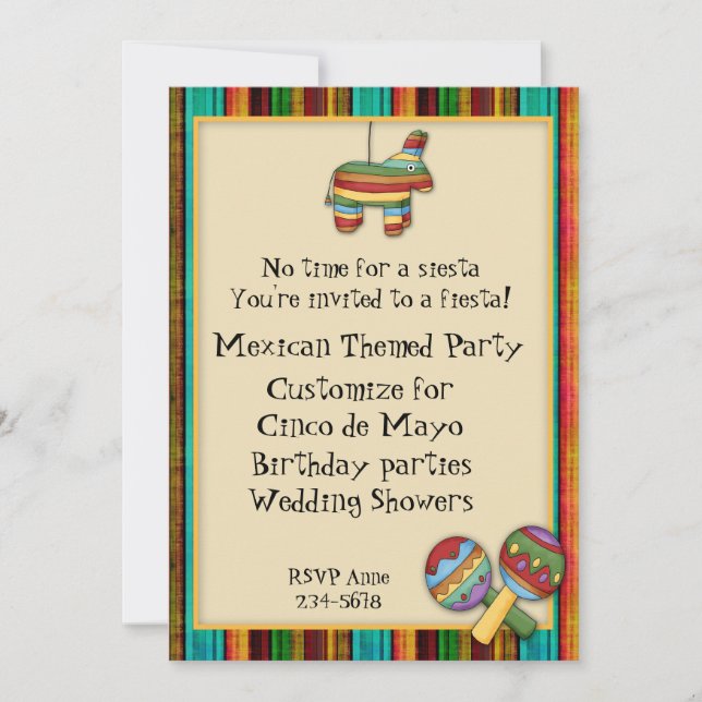 Mexican Fiesta Themed Invitation (Front)