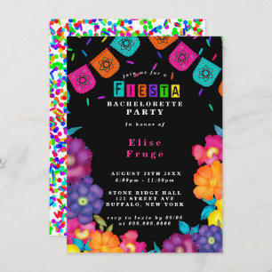 Mexican Fiesta Vivid Florals Bachelorette Party Invitation
