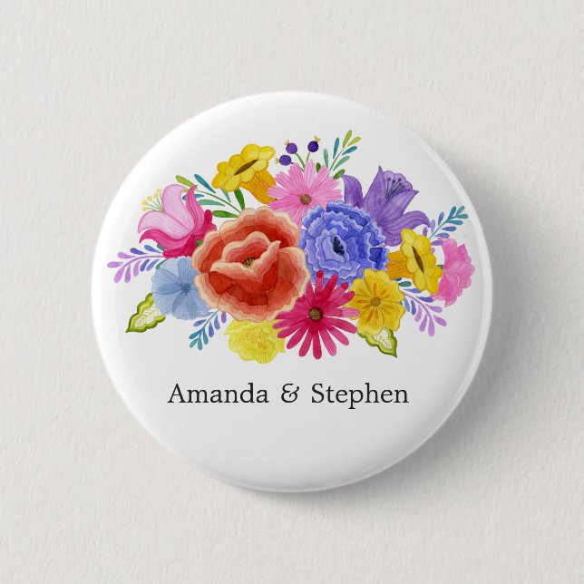 Mexican Fiesta Wedding Button (Front)