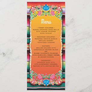 Mexican Fiesta Wedding menu card