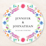 Mexican Fiesta Wedding Party Round Paper Coaster<br><div class="desc">Fiesta Wedding Paper Coaster. Matching items in our store. Cava Party Design</div>