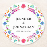 Mexican Fiesta Wedding Party Round Paper Coaster<br><div class="desc">Fiesta Wedding Paper Coaster. Matching items in our store. Cava Party Design</div>