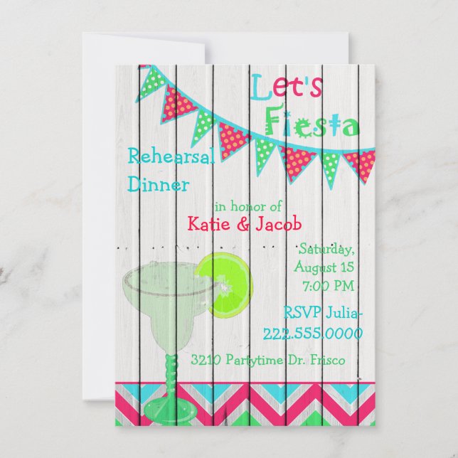 Mexican Fiesta Wedding Rehearsal Dinner Invitation (Front)