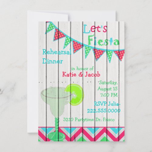 Mexican Fiesta Wedding Rehearsal Dinner Invitation