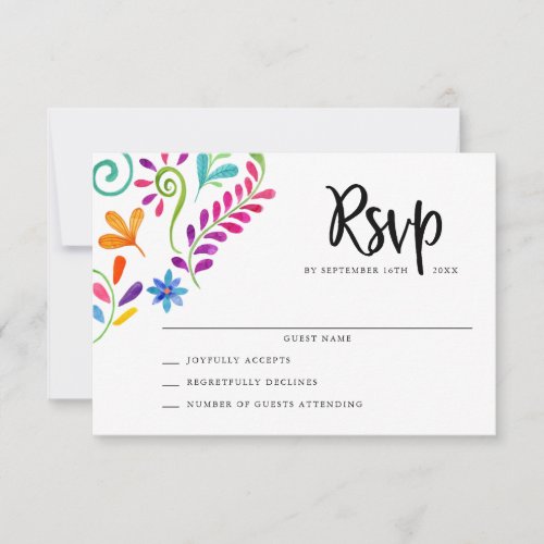 Mexican Fiesta Wedding RSVP Cards