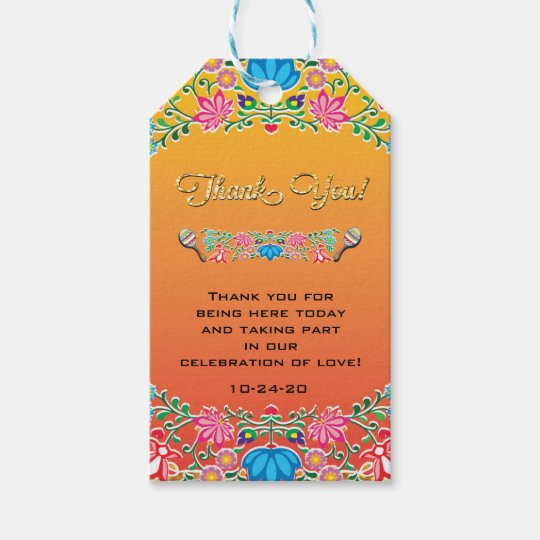 Mexican Fiesta Wedding thank you favor gift tags | Zazzle.com