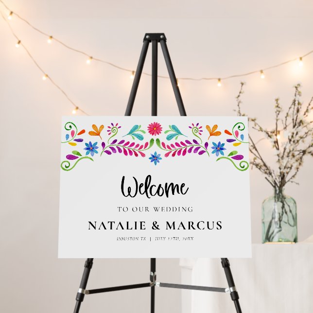Mexican Fiesta Wedding Welcome Sign (In Situ (Stand))