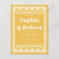 Mexican Fiesta Yellow Papel Picado Save the Date Announcement Postcard