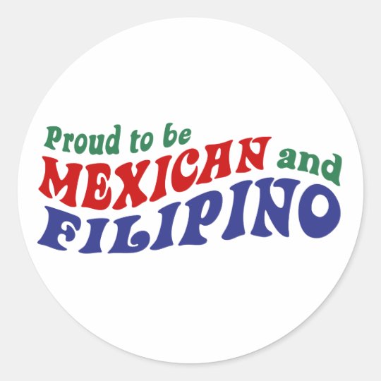 Mexican Filipino Classic Round Sticker