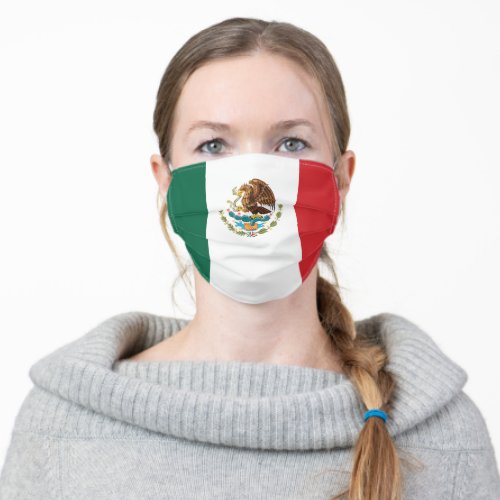 Mexican flag adult cloth face mask