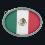 Mexican Flag Belt Buckle<br><div class="desc">The national flag of Mexico.</div>