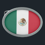 Mexican Flag Belt Buckle<br><div class="desc">The national flag of Mexico.</div>