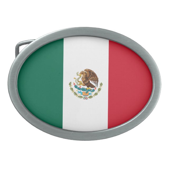 Mexican Flag Belt Buckle (Front)