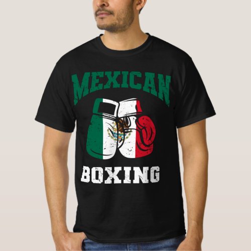 Mexican flag boxing gloves T_Shirt