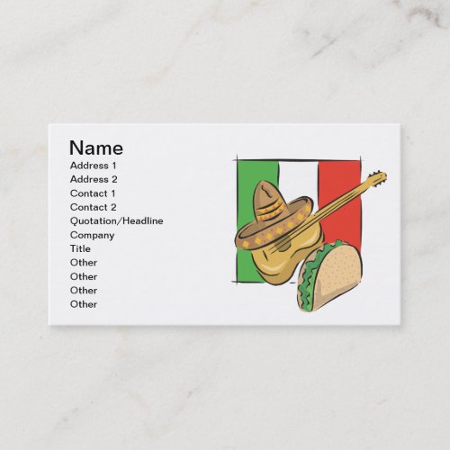 Mexican Flag Business Card