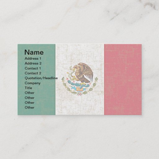 Customizable MEXICAN FLAG Business Cards