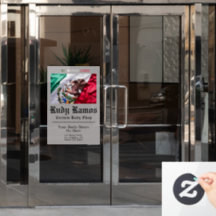 Mexican Flag Business Window Cling Hours & Address