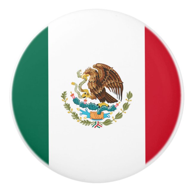Mexican Flag Ceramic Knob (Front)