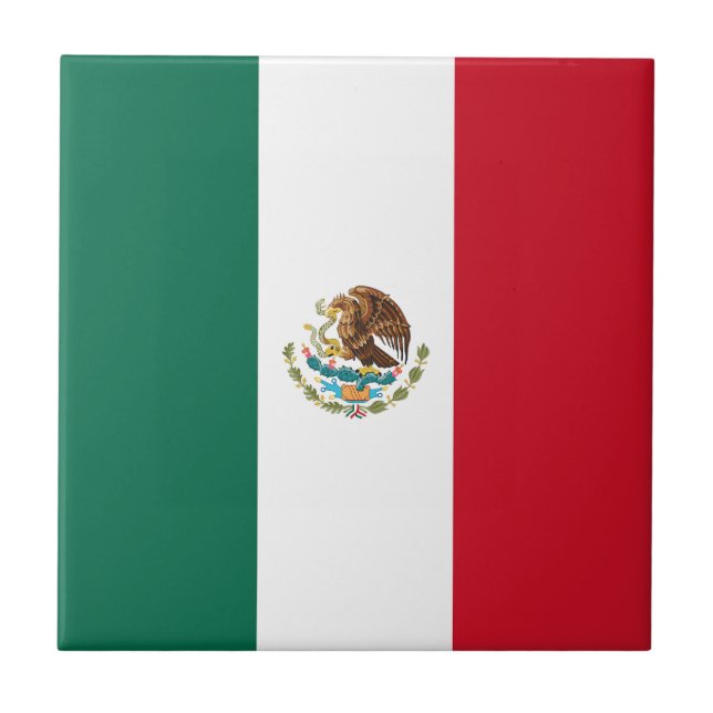 Mexican Flag Ceramic Tile (Front)
