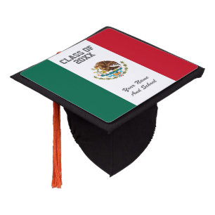 Mexican flag class of school graduation party cap topper