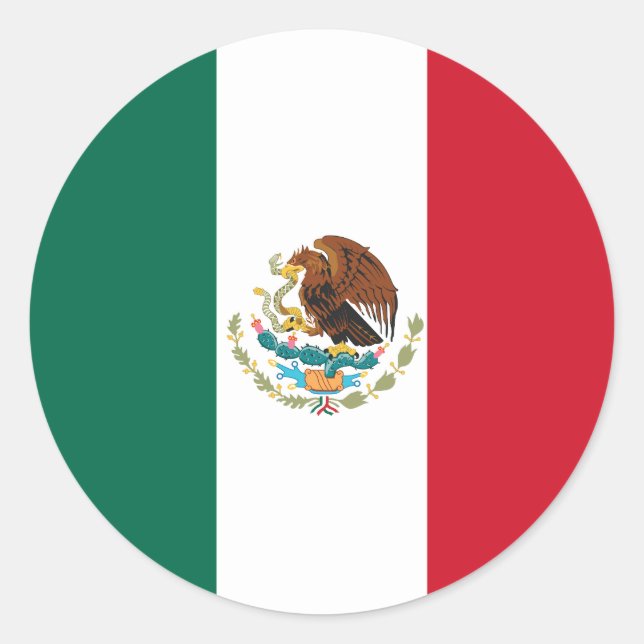 Mexican Flag Classic Round Sticker (Front)
