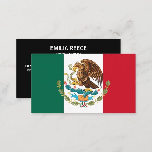 Mexican Flag  Coat of Arms Flag of Mexico Business Card