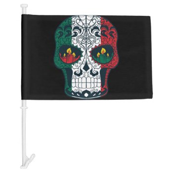 Mexican Flag Colors Day Of The Dead Sugar Skull by TattooSugarSkulls at Zazzle