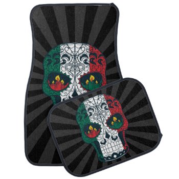 Mexican Flag Colors Day Of The Dead Sugar Skull Car Floor Mat by TattooSugarSkulls at Zazzle