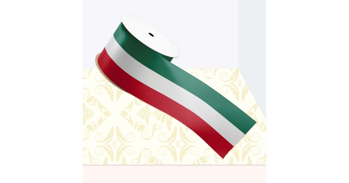 Mexican flag colors ribbon, Tricolor, Mexico Satin Ribbon | Zazzle