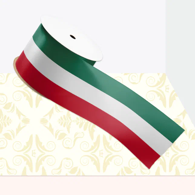 Mexican flag colors ribbon, Tricolor, Mexico Satin Ribbon | Zazzle