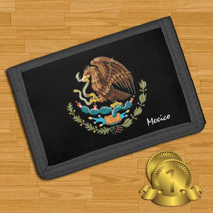 Mexican flag, Eagle emblem, Mexico fashion Trifold Wallet