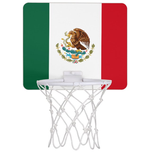 Mexican Flag Eagle Mini Basketball Hoop (Front)