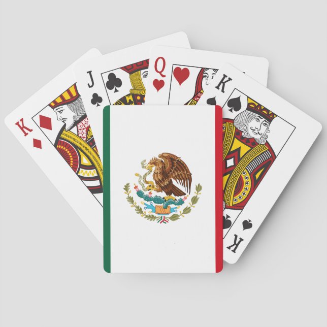Mexican Flag Eagle Poker Cards (Back)